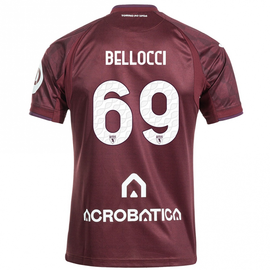 Enfant Football Maillot Andrea Bellocci #69 Bordeaux Blanc Tenues Domicile 2024/25 Canada