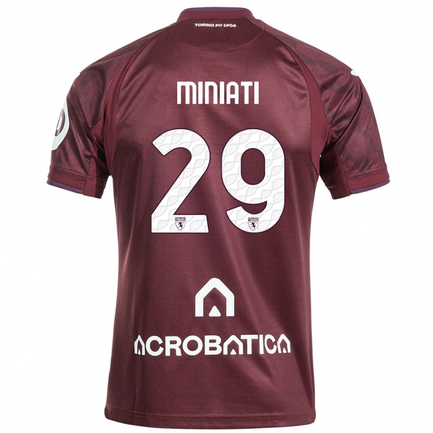 Kids Football Elisa Miniati #29 Maroon White Home Jersey 2024/25 T-Shirt Canada