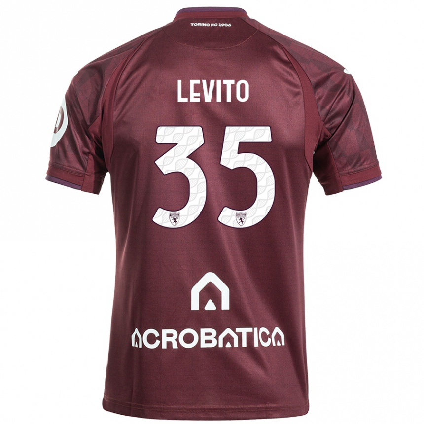 Kids Football Isabeau Levito #35 Maroon White Home Jersey 2024/25 T-Shirt Canada