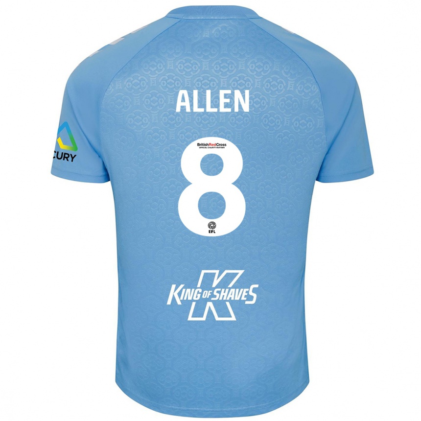 Kids Football Jamie Allen #8 Blue White Home Jersey 2024/25 T-Shirt Canada