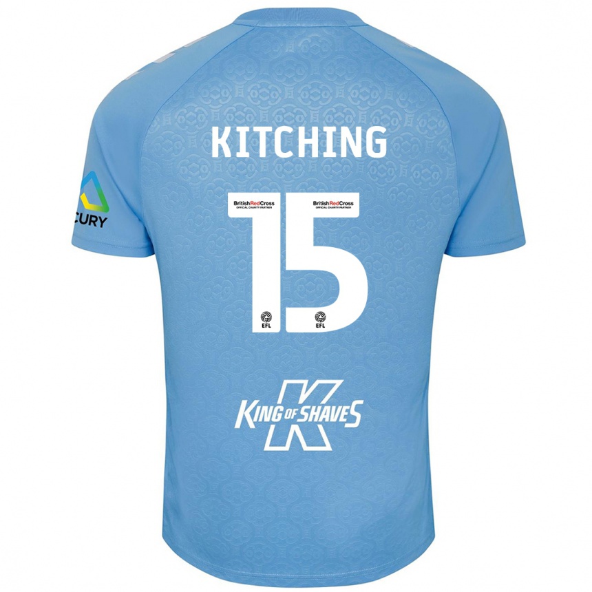 Kids Football Liam Kitching #15 Blue White Home Jersey 2024/25 T-Shirt Canada