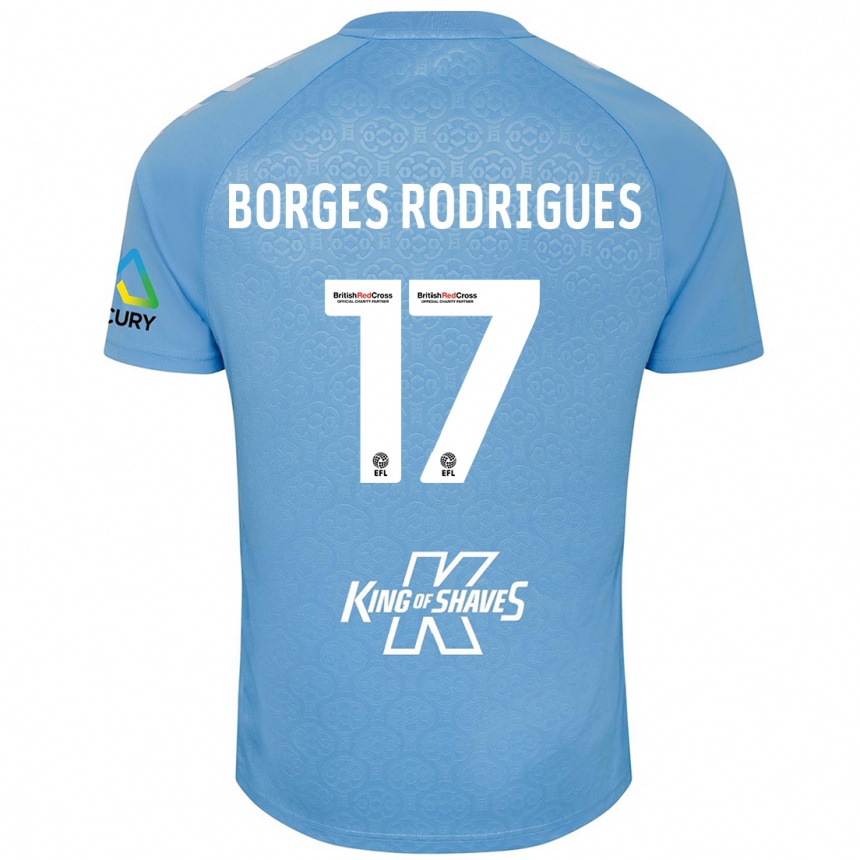 Enfant Football Maillot Raphael Borges Rodrigues #17 Bleu Blanc Tenues Domicile 2024/25 Canada