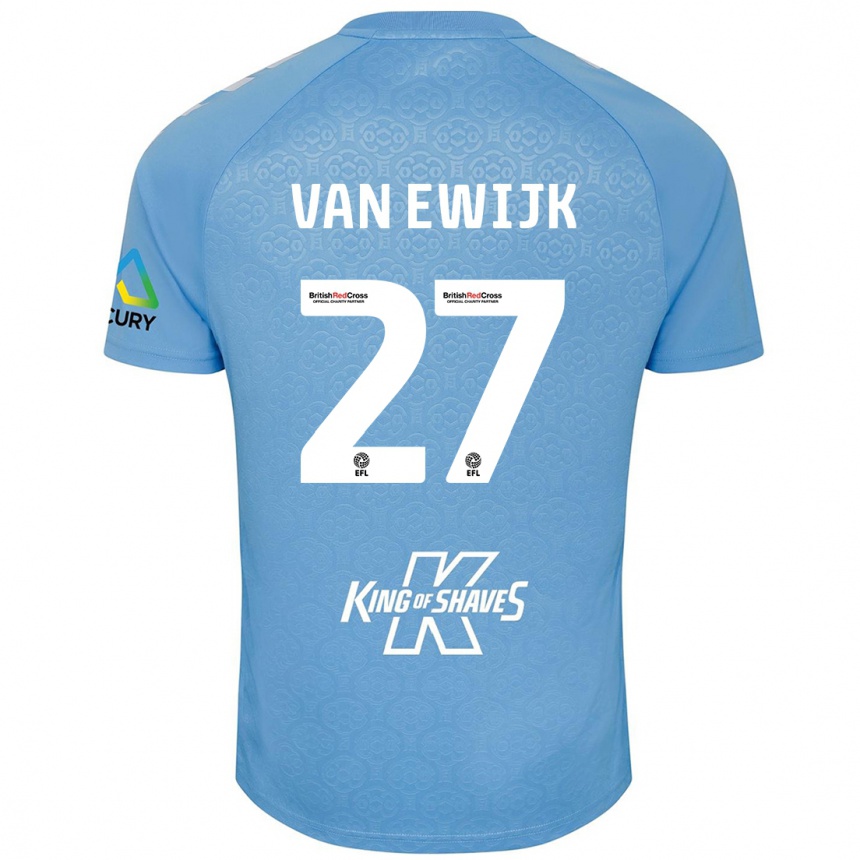 Enfant Football Maillot Milan Van Ewijk #27 Bleu Blanc Tenues Domicile 2024/25 Canada