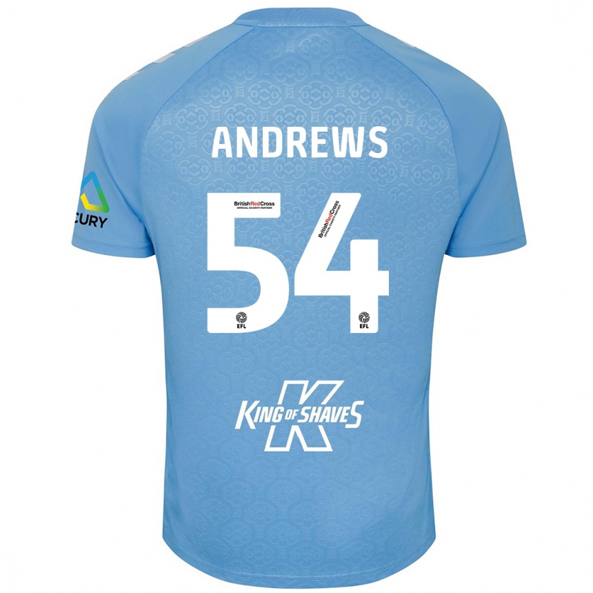 Kids Football Kai Andrews #54 Blue White Home Jersey 2024/25 T-Shirt Canada