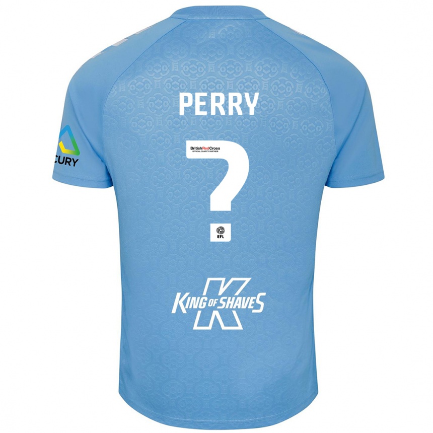 Enfant Football Maillot Callum Perry #0 Bleu Blanc Tenues Domicile 2024/25 Canada