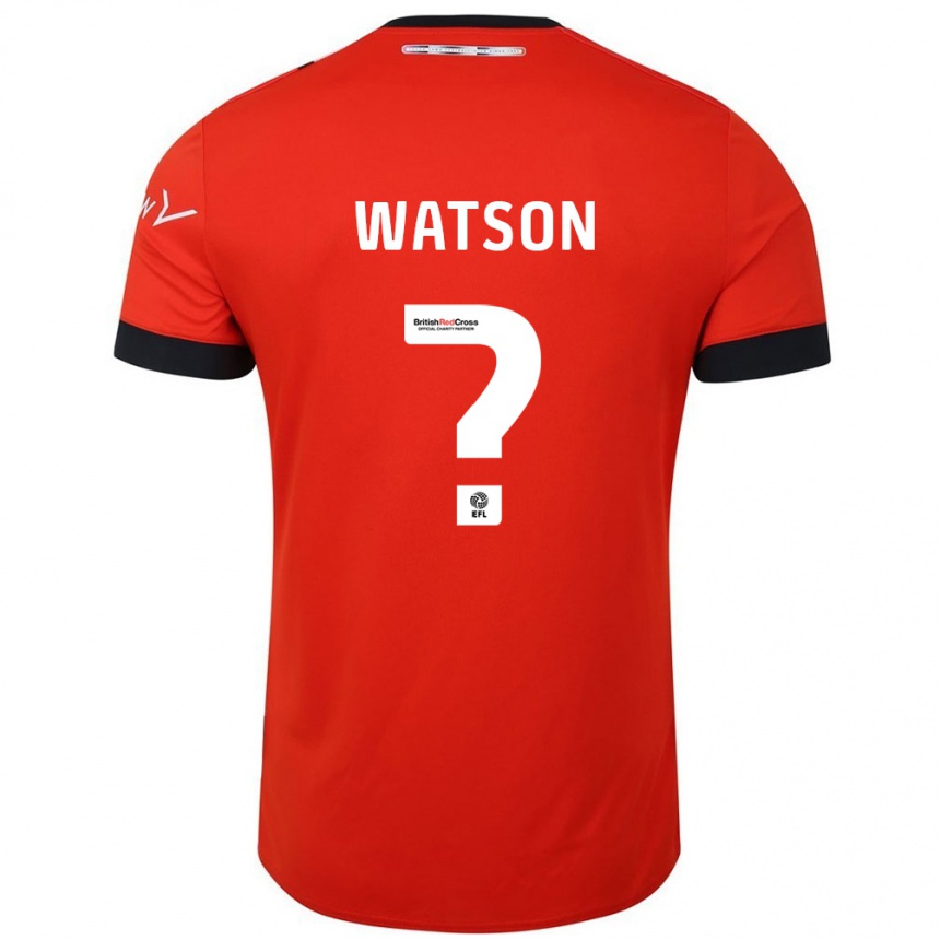 Kids Football Louie Watson #0 Orange Black Home Jersey 2024/25 T-Shirt Canada