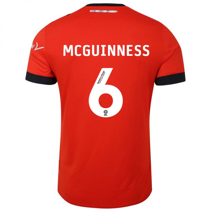 Kids Football Mark Mcguinness #6 Orange Black Home Jersey 2024/25 T-Shirt Canada