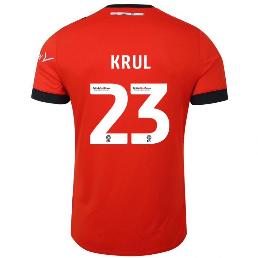 Enfant Football Maillot Tim Krul #23 Orange Noir Tenues Domicile 2024/25 Canada