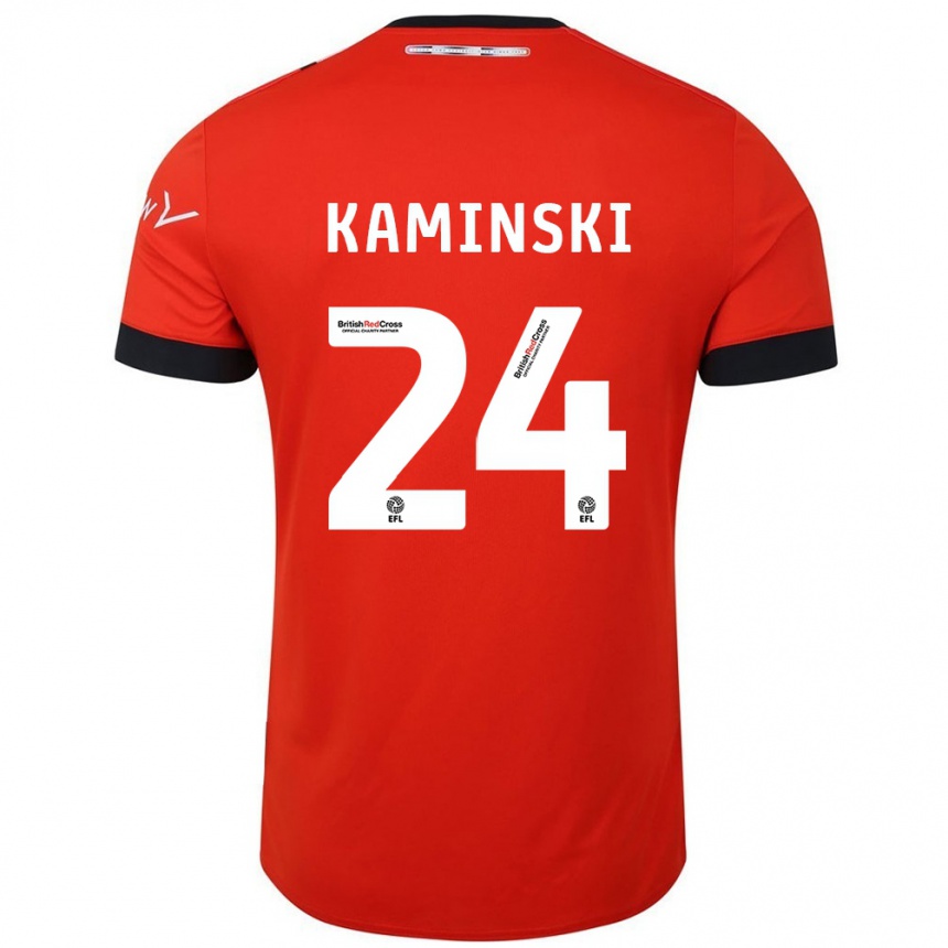 Kids Football Thomas Kaminski #24 Orange Black Home Jersey 2024/25 T-Shirt Canada