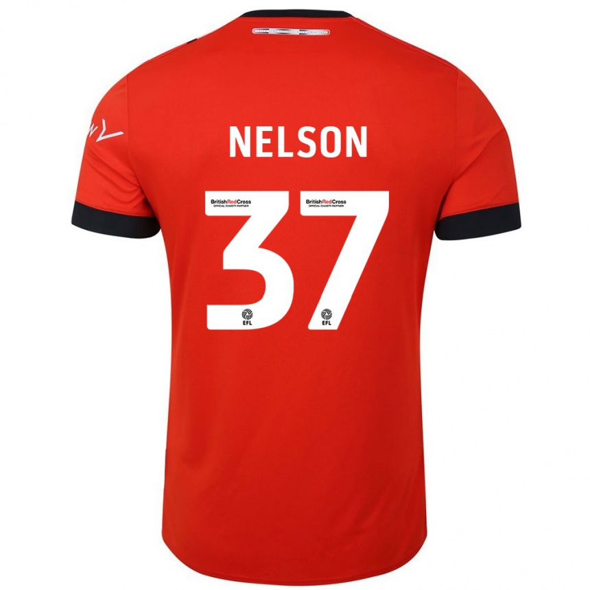 Kids Football Zack Nelson #37 Orange Black Home Jersey 2024/25 T-Shirt Canada