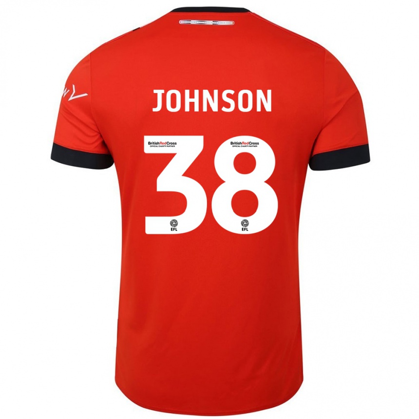 Kids Football Joe Johnson #38 Orange Black Home Jersey 2024/25 T-Shirt Canada