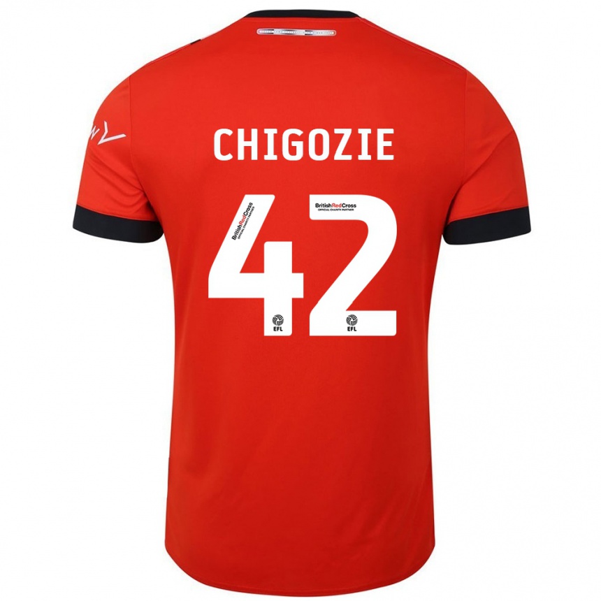 Kids Football Christian Chigozie #42 Orange Black Home Jersey 2024/25 T-Shirt Canada