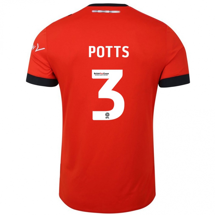 Enfant Football Maillot Dan Potts #3 Orange Noir Tenues Domicile 2024/25 Canada