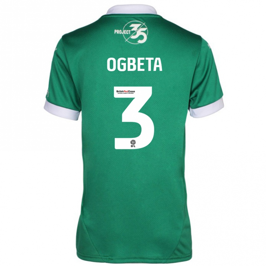 Enfant Football Maillot Nathanael Ogbeta #3 Vert Blanc Tenues Domicile 2024/25 Canada