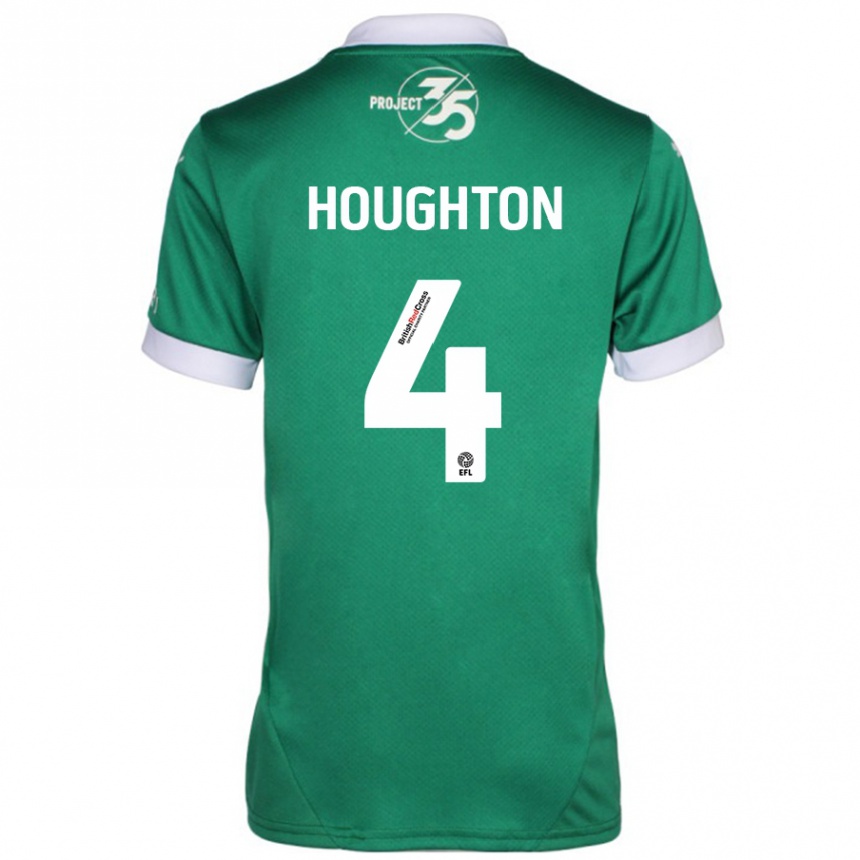 Kids Football Jordan Houghton #4 Green White Home Jersey 2024/25 T-Shirt Canada