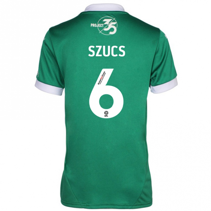 Enfant Football Maillot Kornél Szűcs #6 Vert Blanc Tenues Domicile 2024/25 Canada