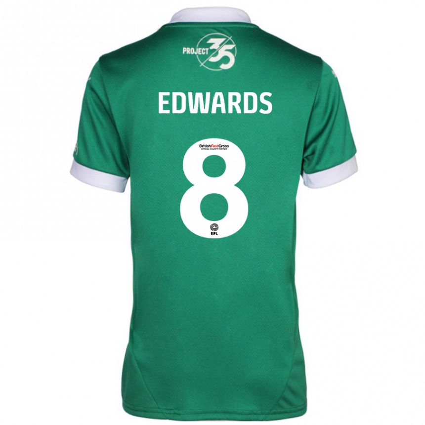 Enfant Football Maillot Joe Edwards #8 Vert Blanc Tenues Domicile 2024/25 Canada