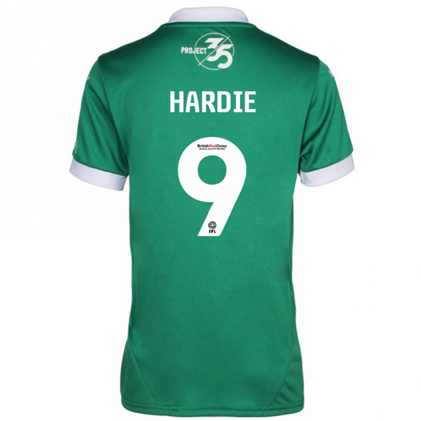 Kids Football Ryan Hardie #9 Green White Home Jersey 2024/25 T-Shirt Canada