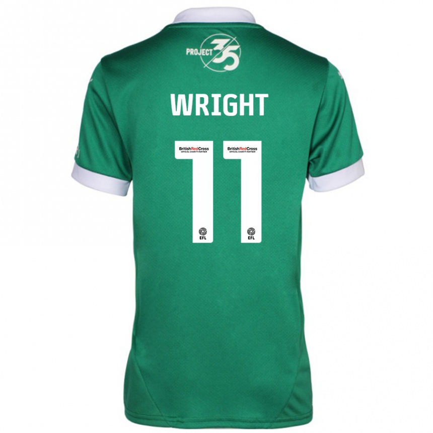 Enfant Football Maillot Callum Wright #11 Vert Blanc Tenues Domicile 2024/25 Canada