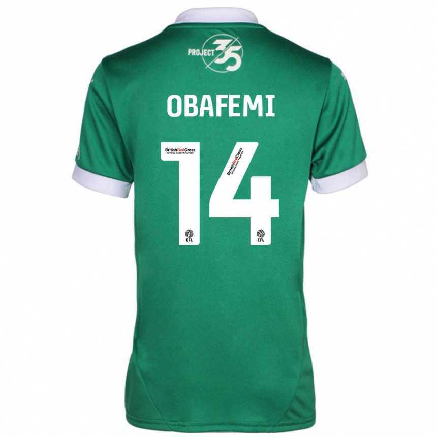 Kids Football Michael Obafemi #14 Green White Home Jersey 2024/25 T-Shirt Canada