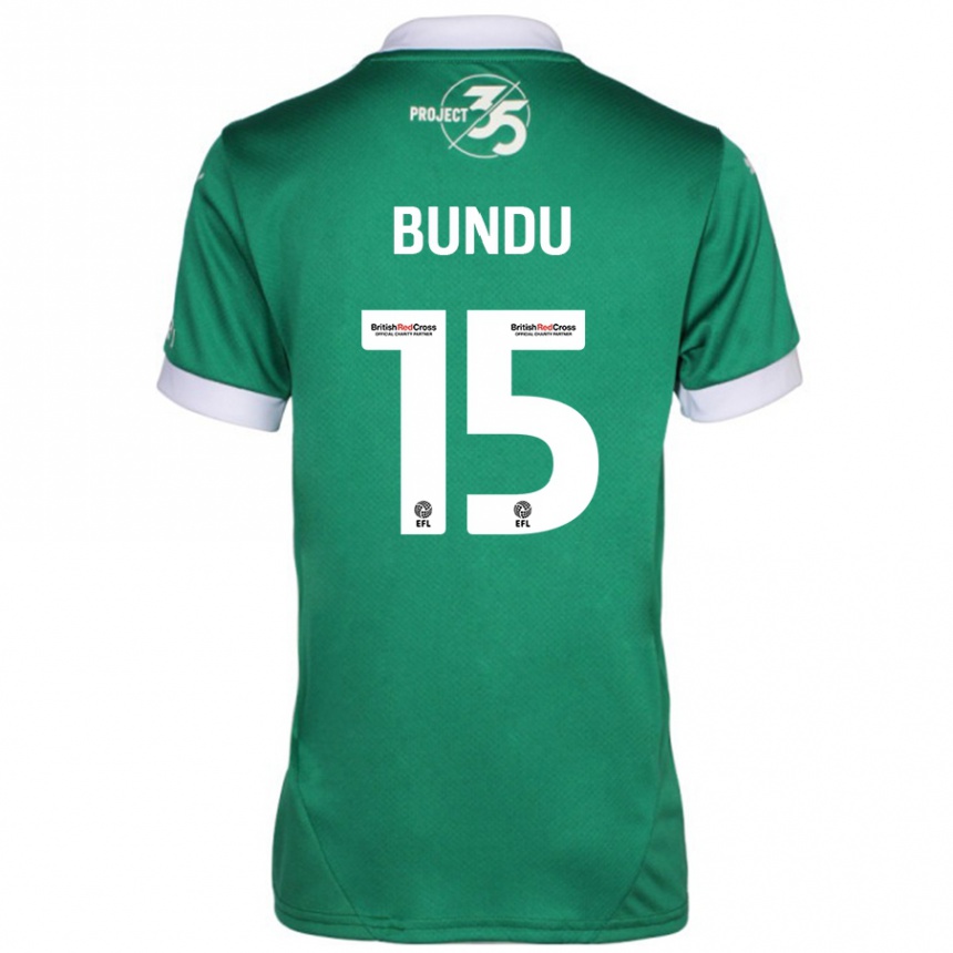 Enfant Football Maillot Mustapha Bundu #15 Vert Blanc Tenues Domicile 2024/25 Canada