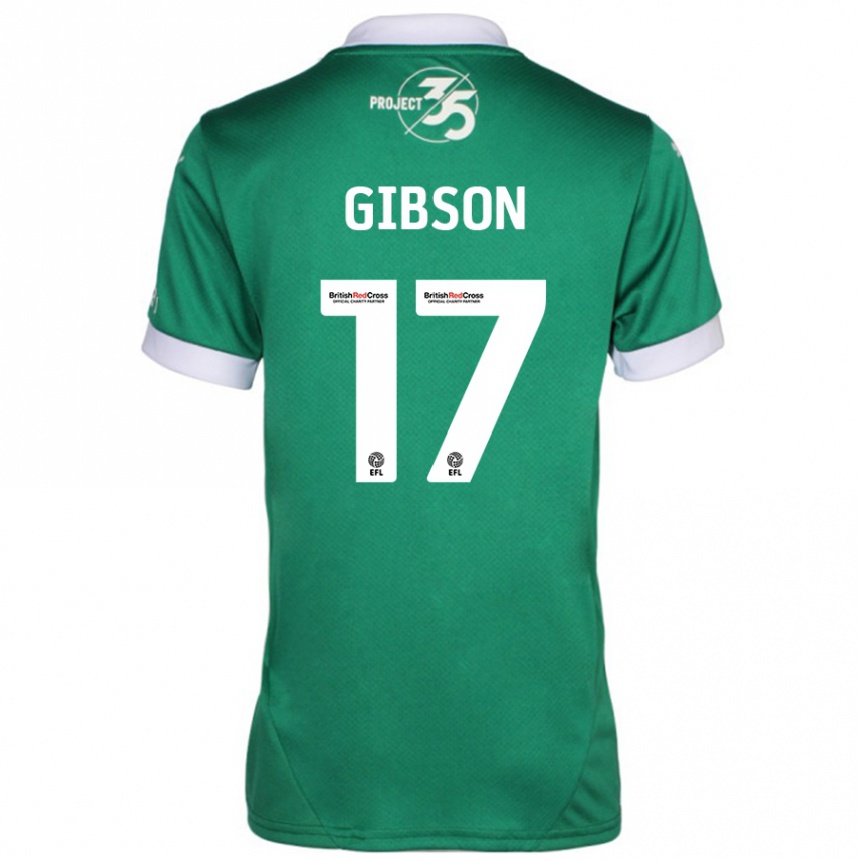 Kids Football Lewis Gibson #17 Green White Home Jersey 2024/25 T-Shirt Canada