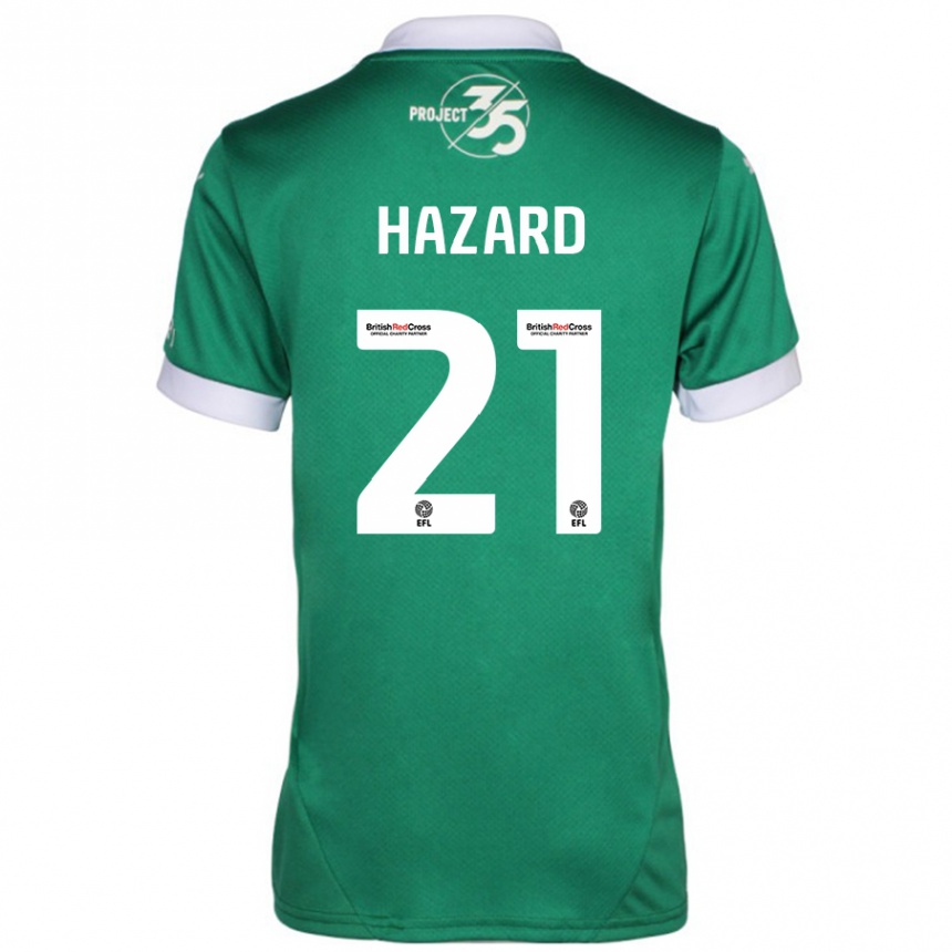 Enfant Football Maillot Conor Hazard #21 Vert Blanc Tenues Domicile 2024/25 Canada