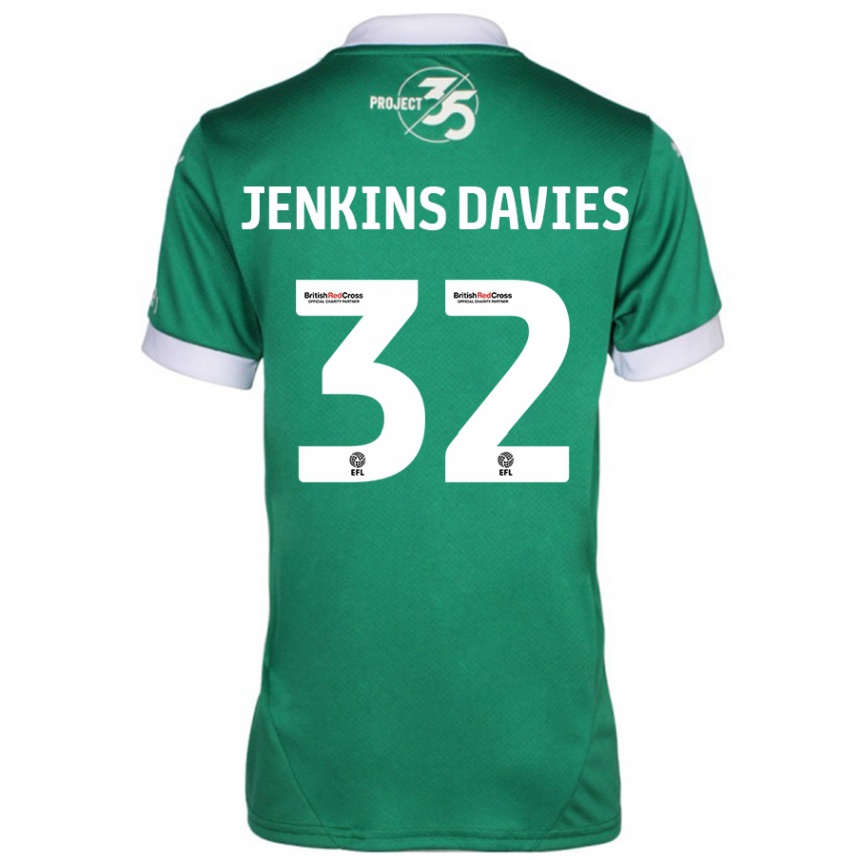 Enfant Football Maillot Will Jenkins-Davies #32 Vert Blanc Tenues Domicile 2024/25 Canada