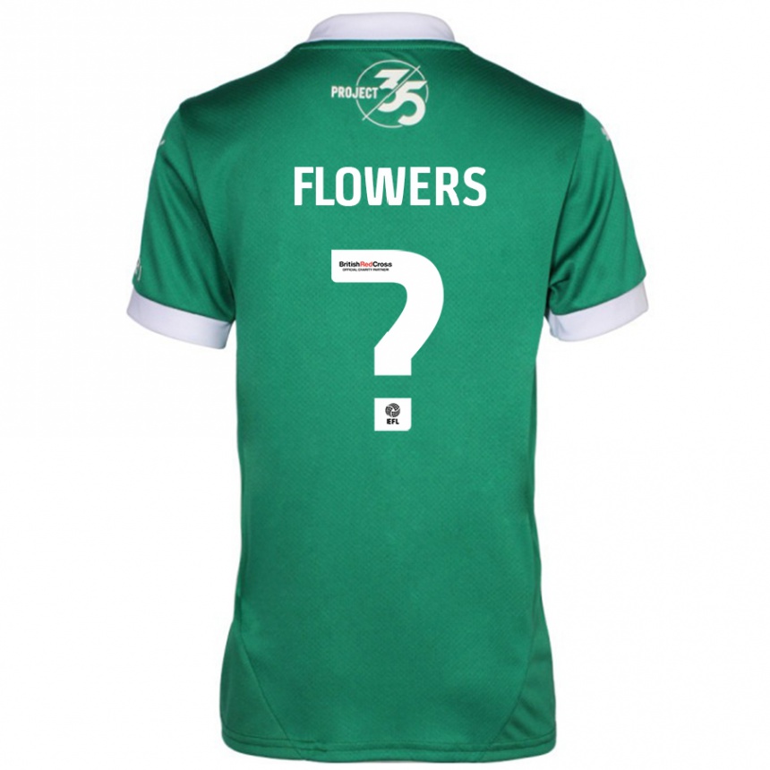 Kids Football Lewis Flowers #0 Green White Home Jersey 2024/25 T-Shirt Canada