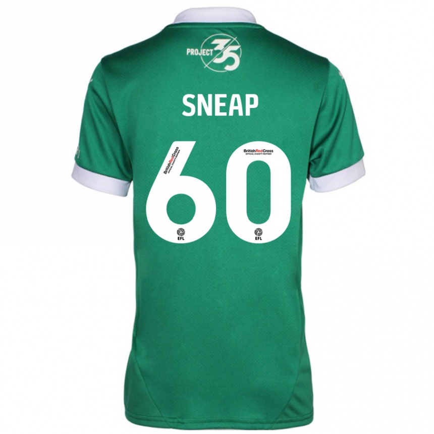 Kids Football Harley Sneap #60 Green White Home Jersey 2024/25 T-Shirt Canada