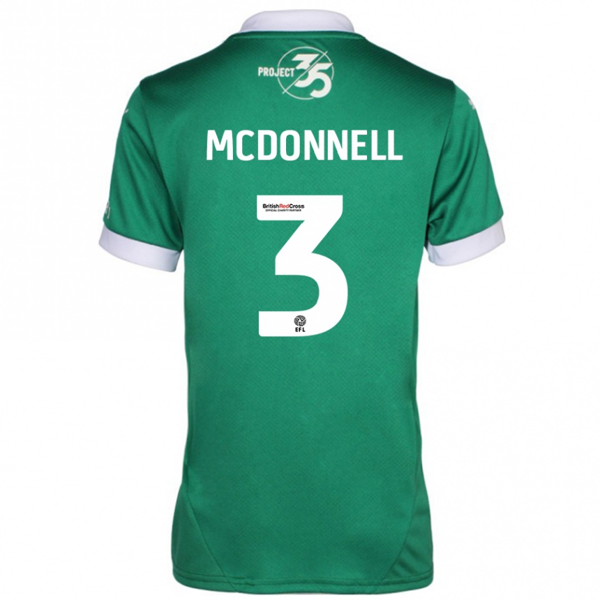 Kids Football Rosie Mcdonnell #3 Green White Home Jersey 2024/25 T-Shirt Canada