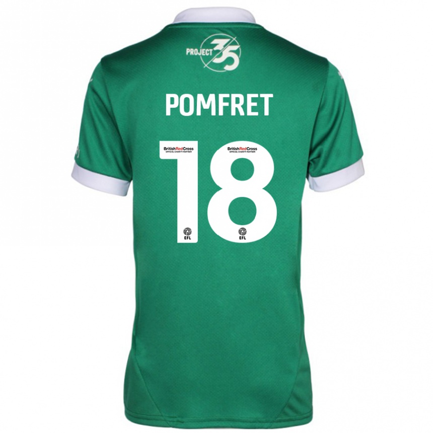 Enfant Football Maillot Taya Pomfret #18 Vert Blanc Tenues Domicile 2024/25 Canada