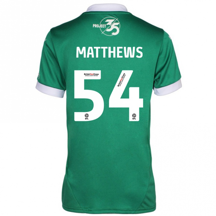 Kids Football Jack Matthews #54 Green White Home Jersey 2024/25 T-Shirt Canada