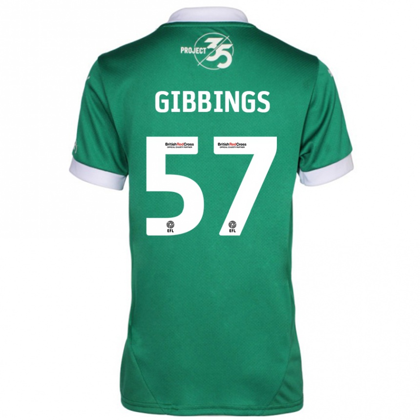 Enfant Football Maillot Cole Gibbings #57 Vert Blanc Tenues Domicile 2024/25 Canada