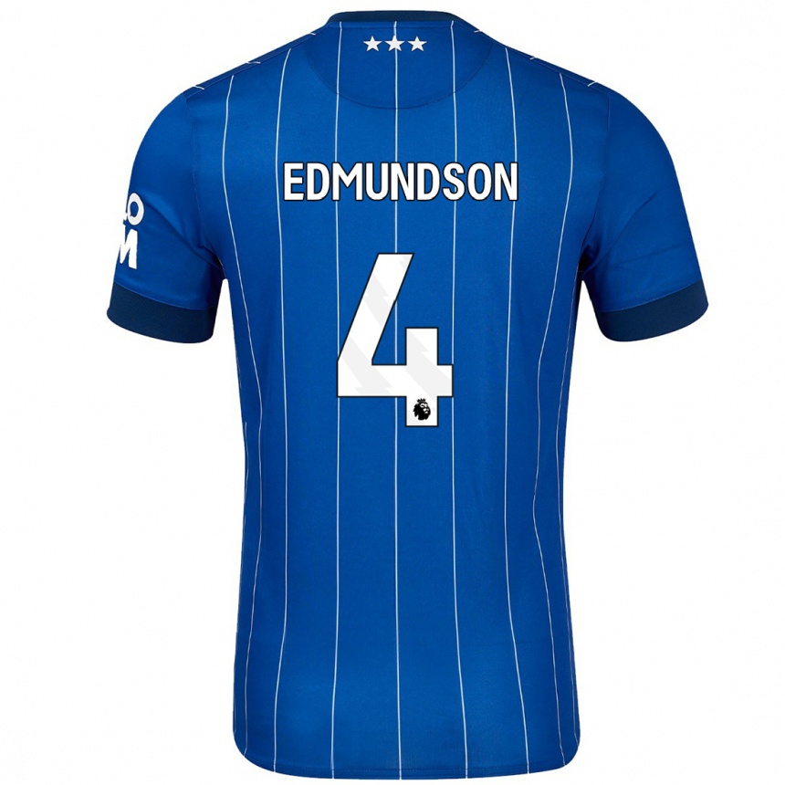 Enfant Football Maillot George Edmundson #4 Bleu Marine Tenues Domicile 2024/25 Canada