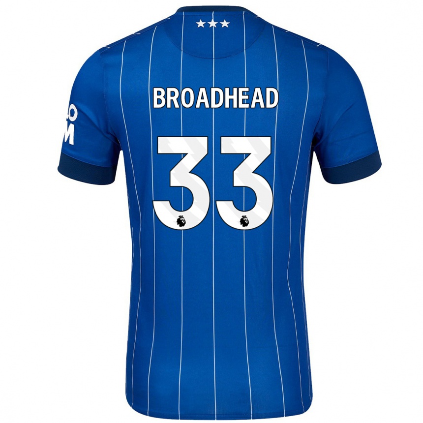 Kids Football Nathan Broadhead #33 Navy Blue Home Jersey 2024/25 T-Shirt Canada