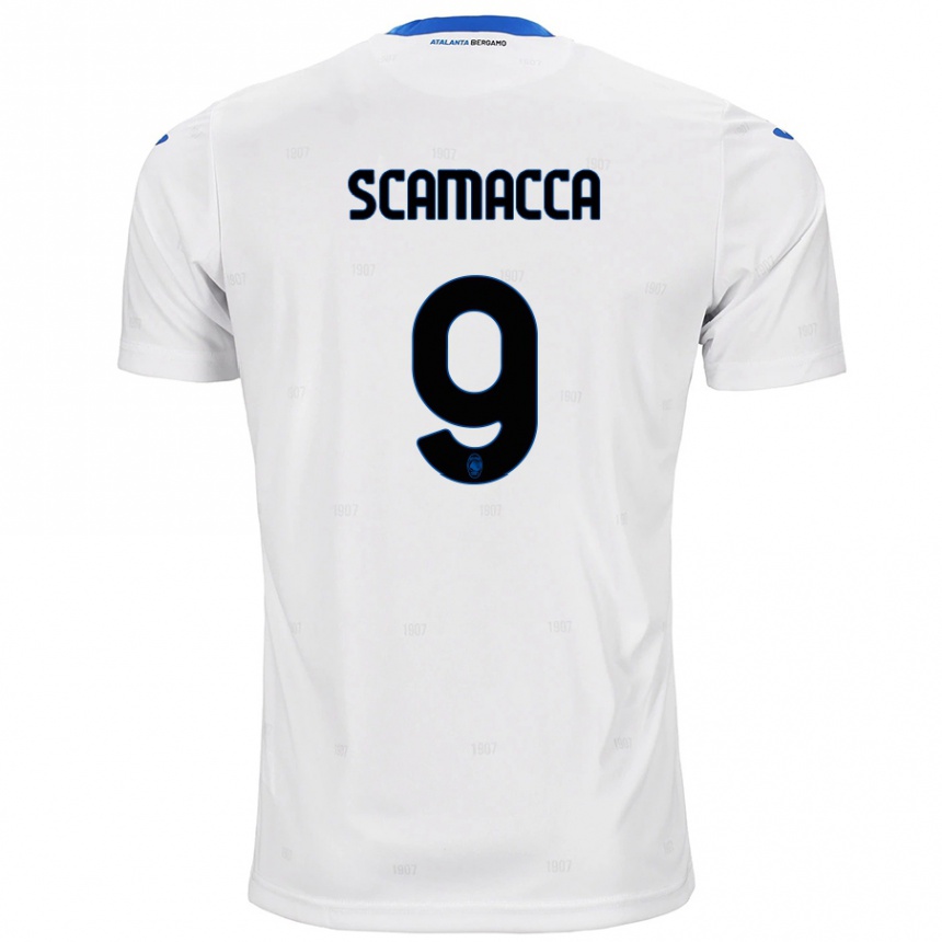 Kids Football Gianluca Scamacca #9 White Away Jersey 2024/25 T-Shirt Canada