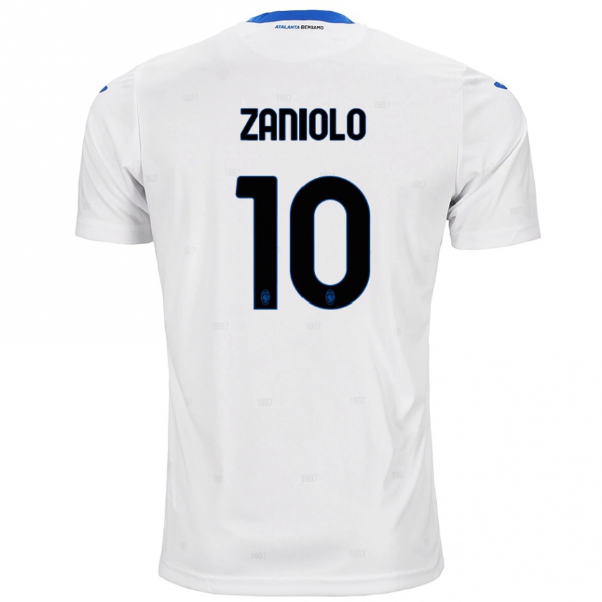 Kids Football Nicolò Zaniolo #10 White Away Jersey 2024/25 T-Shirt Canada