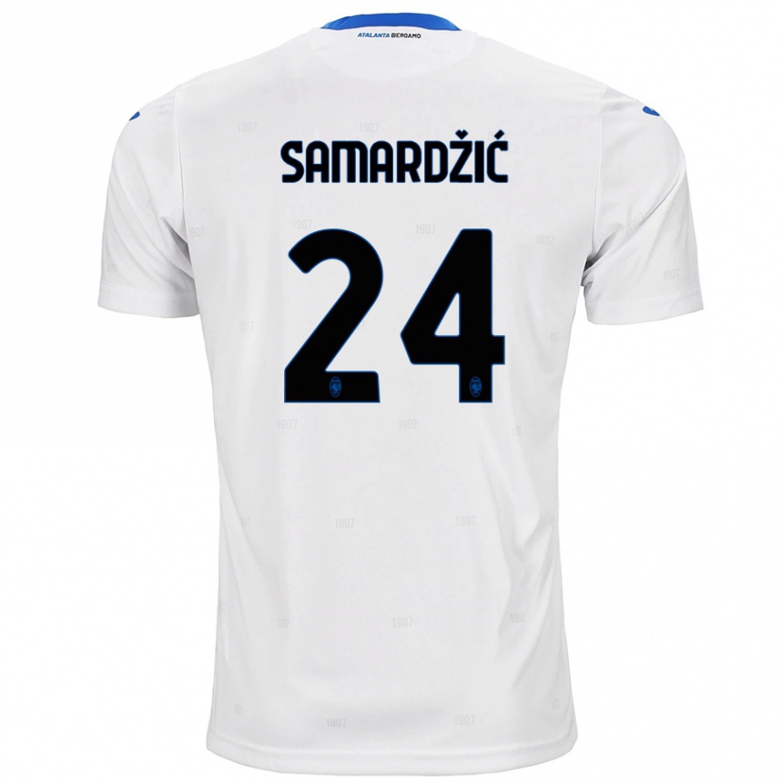 Enfant Football Maillot Lazar Samardžić #24 Blanc Tenues Extérieur 2024/25 Canada