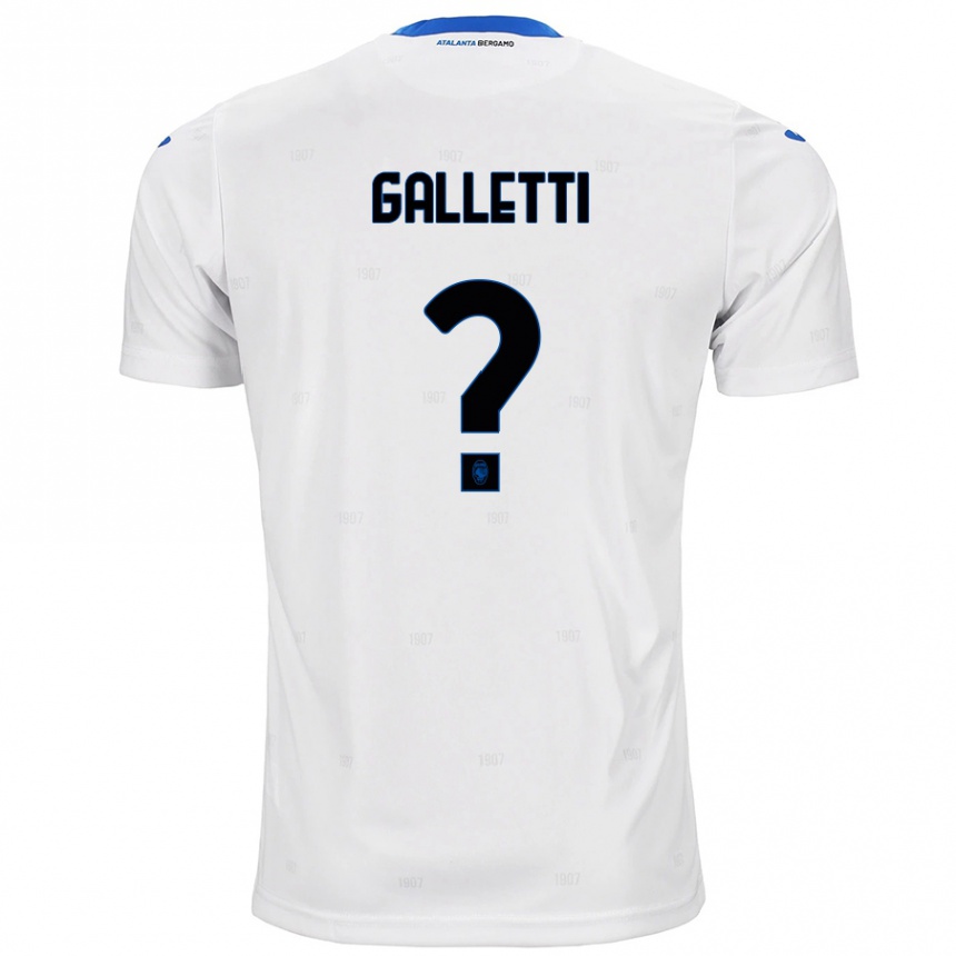 Kids Football Elia Galletti #0 White Away Jersey 2024/25 T-Shirt Canada