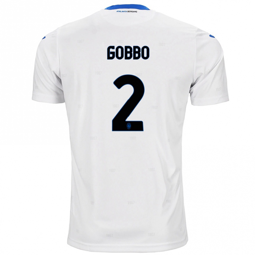 Kids Football Luca Gobbo #2 White Away Jersey 2024/25 T-Shirt Canada