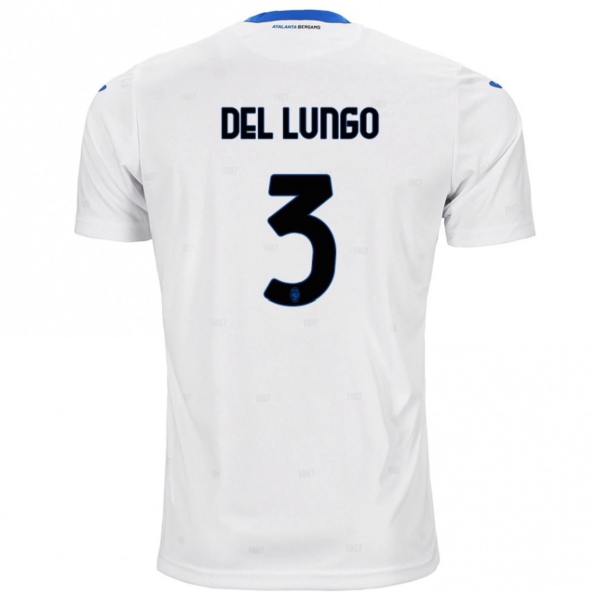 Kids Football Tommaso Del Lungo #3 White Away Jersey 2024/25 T-Shirt Canada