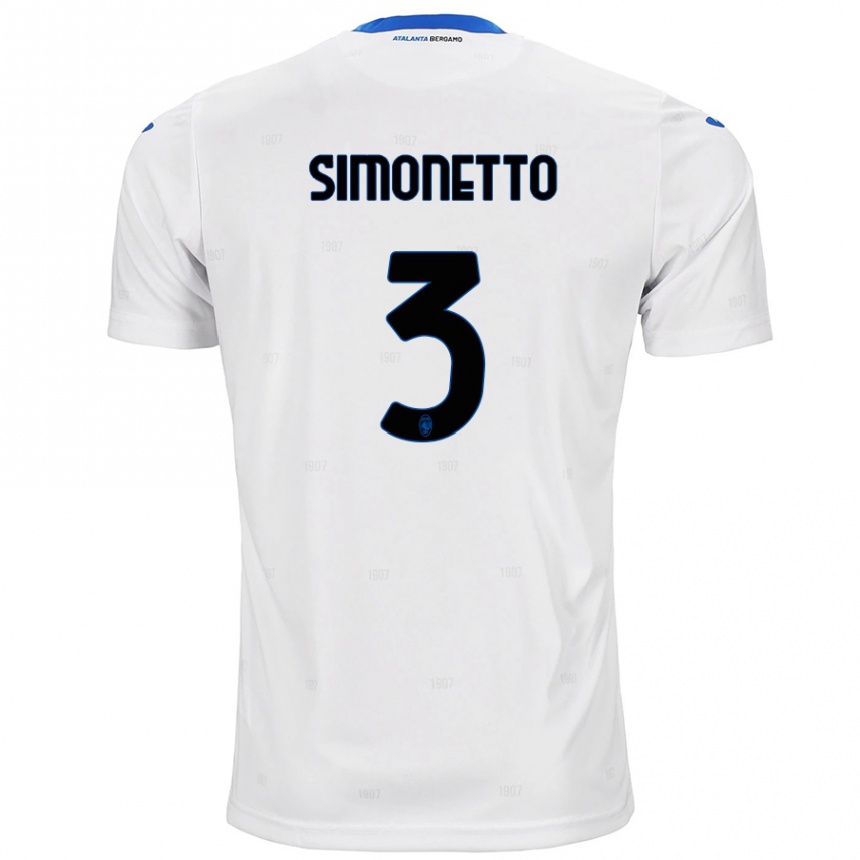 Enfant Football Maillot Federico Simonetto #3 Blanc Tenues Extérieur 2024/25 Canada