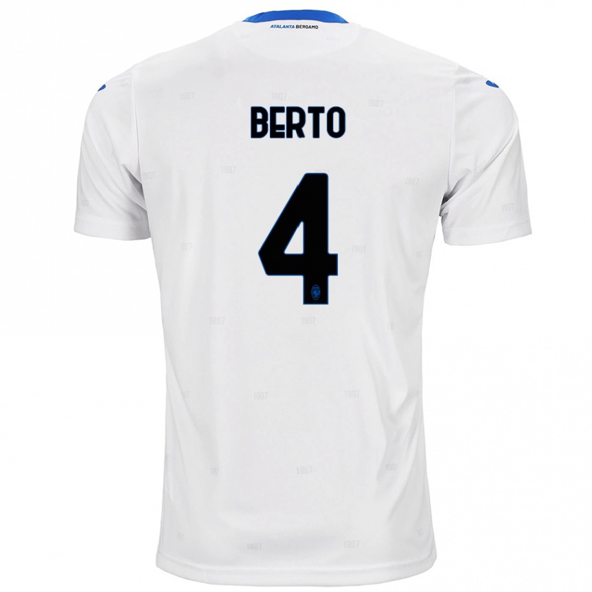 Kids Football Gabriele Berto #4 White Away Jersey 2024/25 T-Shirt Canada