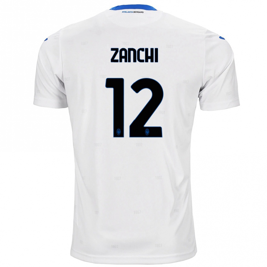 Enfant Football Maillot Edoardo Zanchi #12 Blanc Tenues Extérieur 2024/25 Canada