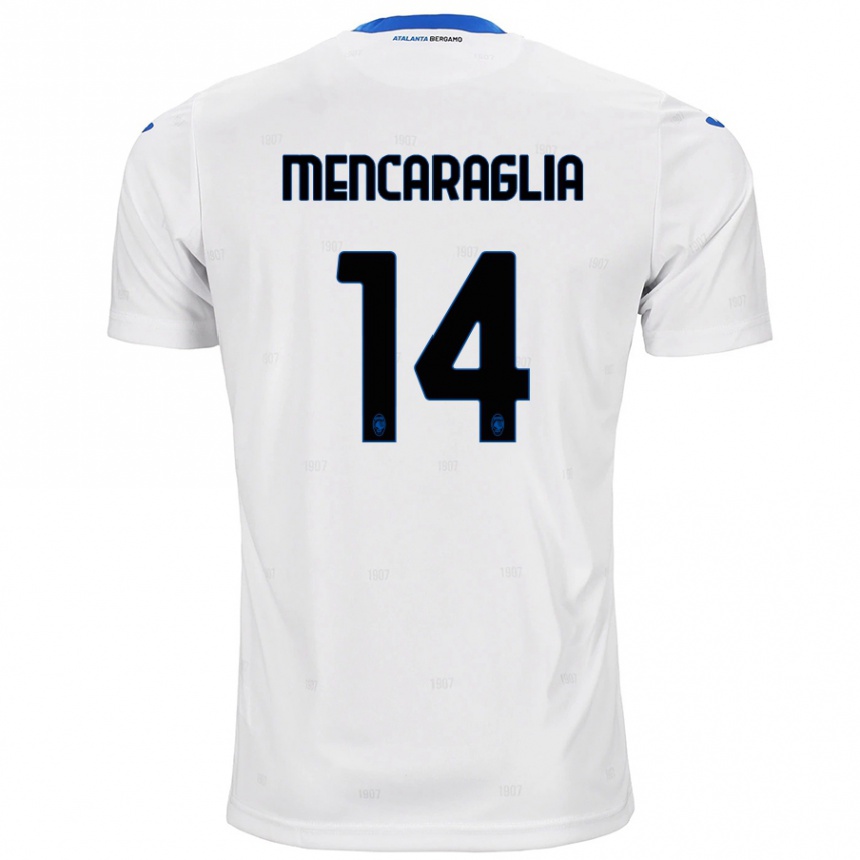 Kids Football Filippo Mencaraglia #14 White Away Jersey 2024/25 T-Shirt Canada