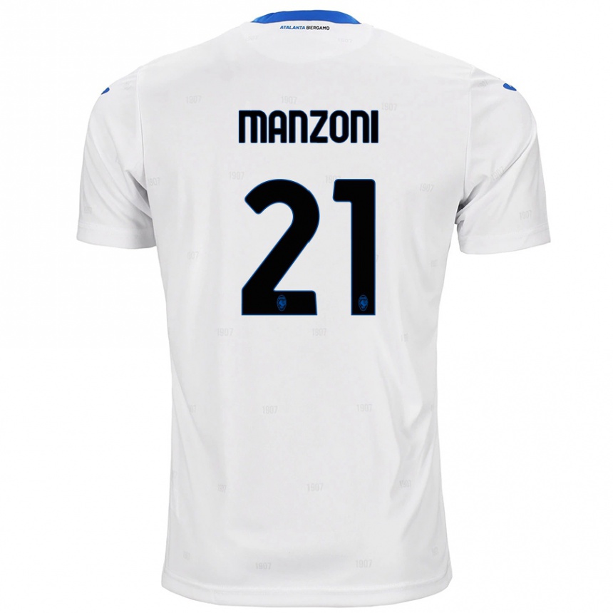 Enfant Football Maillot Alberto Manzoni #21 Blanc Tenues Extérieur 2024/25 Canada