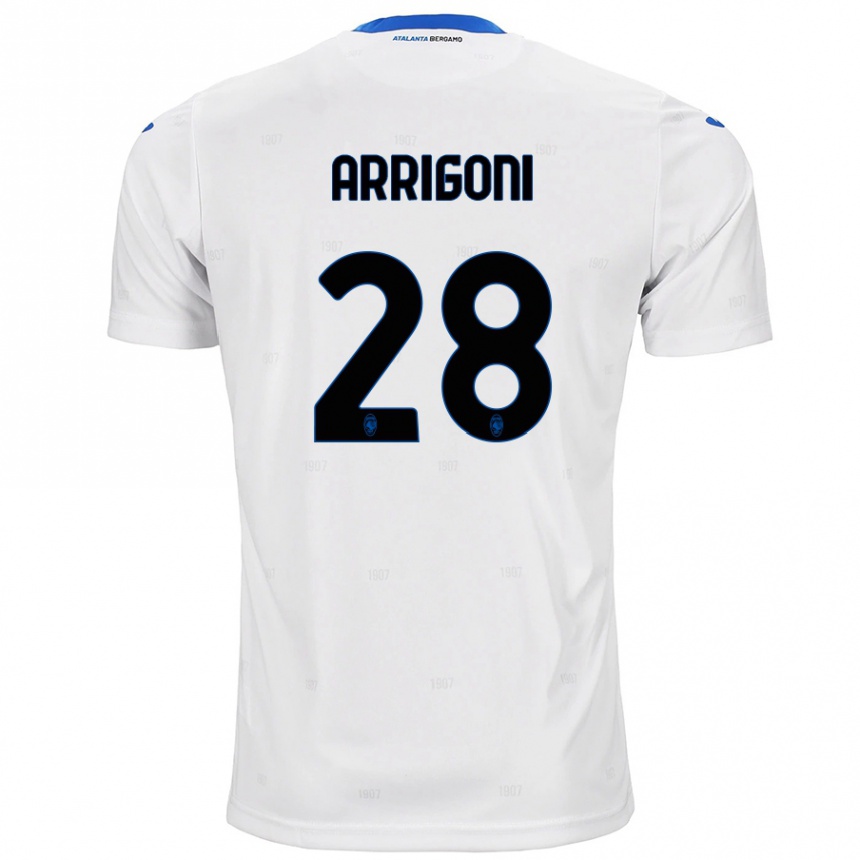 Kids Football Mattia Arrigoni #28 White Away Jersey 2024/25 T-Shirt Canada