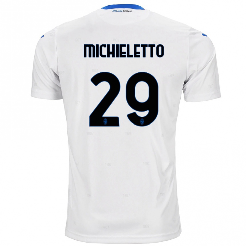 Kids Football Andrea Michieletto #29 White Away Jersey 2024/25 T-Shirt Canada