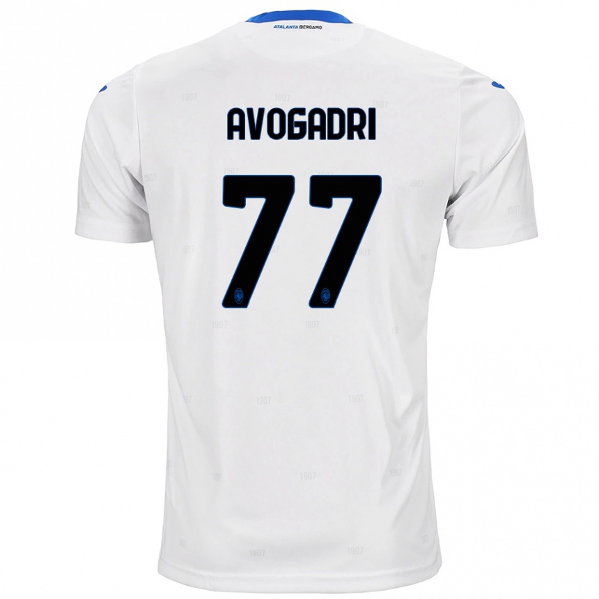 Kids Football Lorenzo Avogadri #77 White Away Jersey 2024/25 T-Shirt Canada